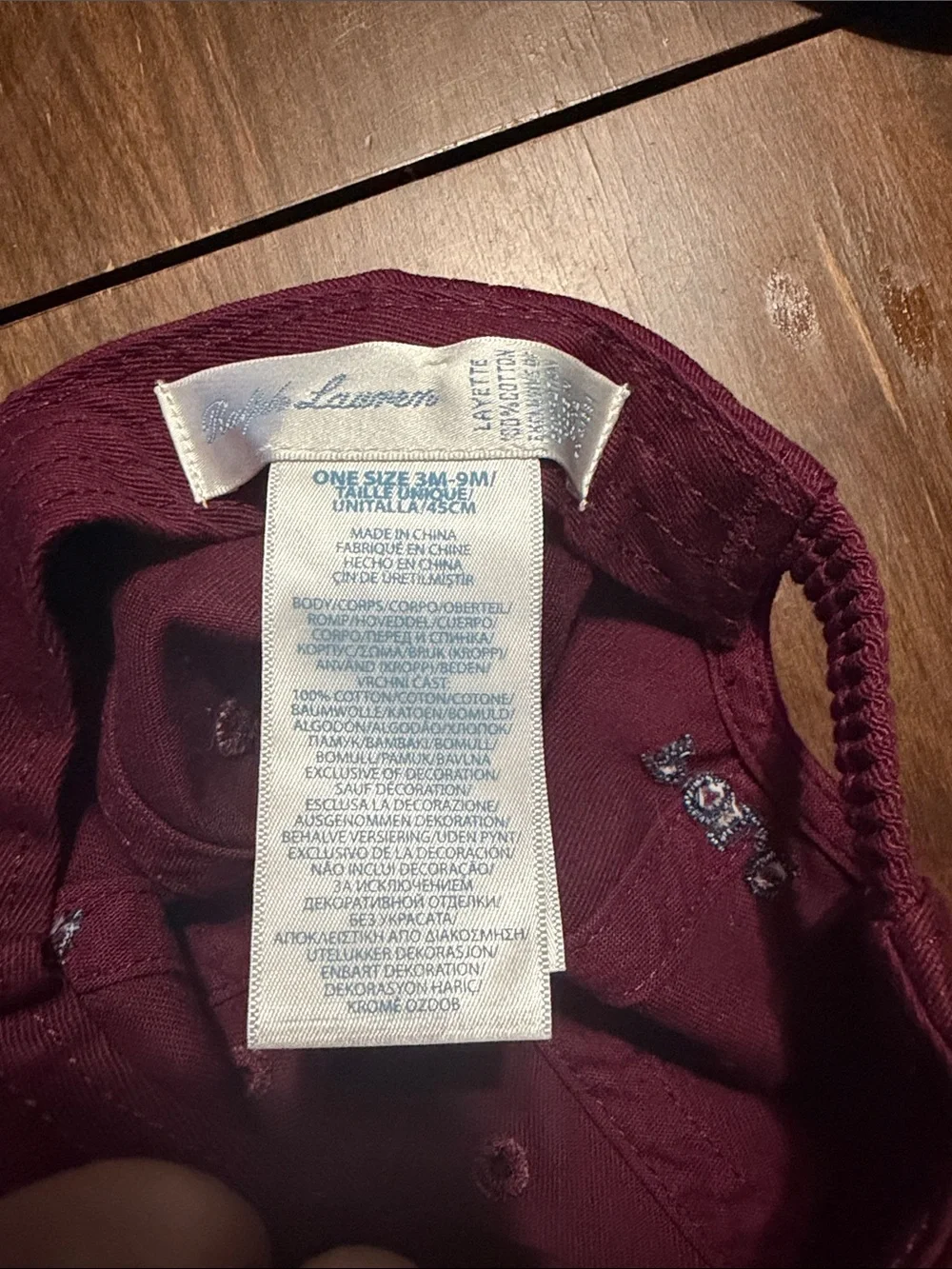 Ralph Lauren Burgundy Embroidered Polo Cap